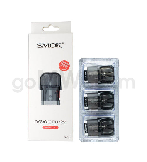 Smok Novo 2 Replacement Meshed 0.8ohm Clear MTL Pod 3PK