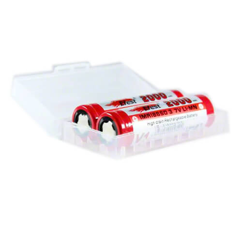 2x - 18650 Battery Clear Case